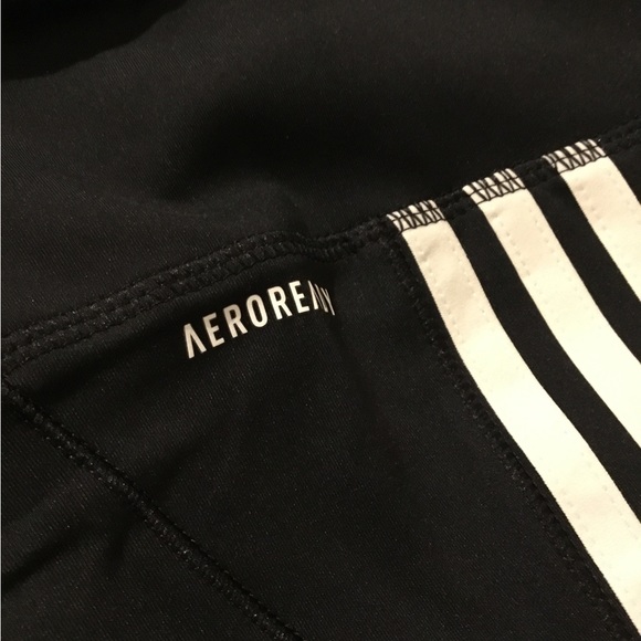 NWT Adidas High Waisted 3 Stripe Black Sports Leggings - Picture 8 of 12